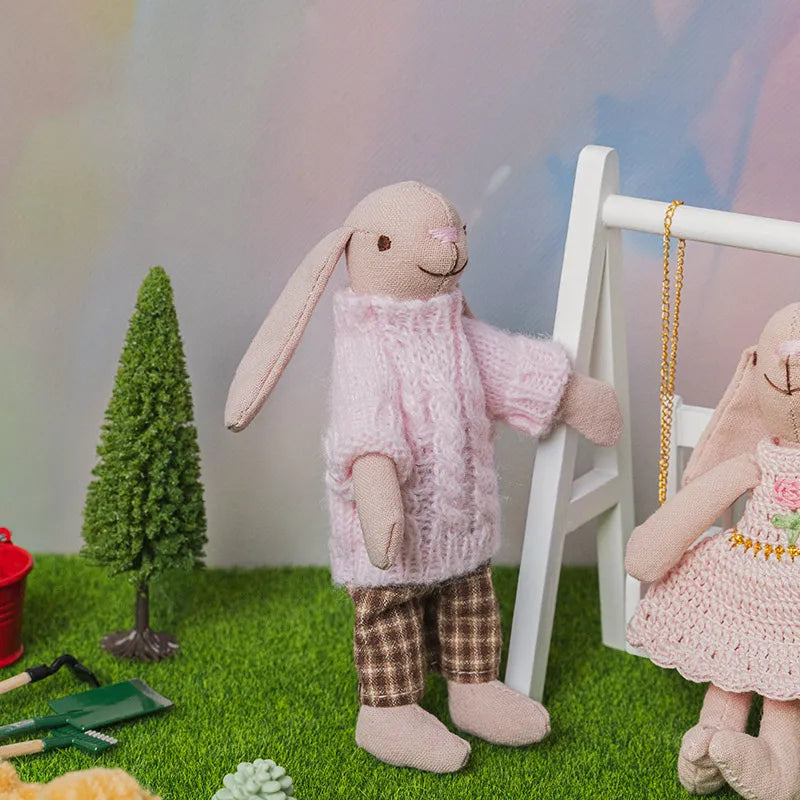 6 inch Bunny Mom Clara –  Figure for 1:12 Scale Dollhouse Scenes Kivvi Tales