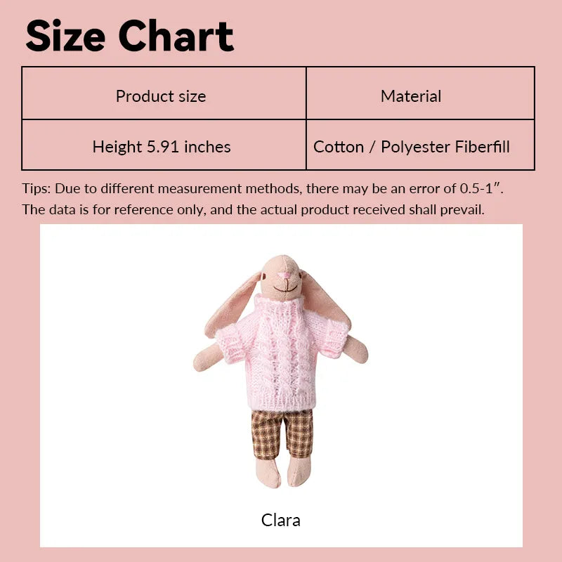 6 inch Bunny Mom Clara –  Figure for 1:12 Scale Dollhouse Scenes Kivvi Tales
