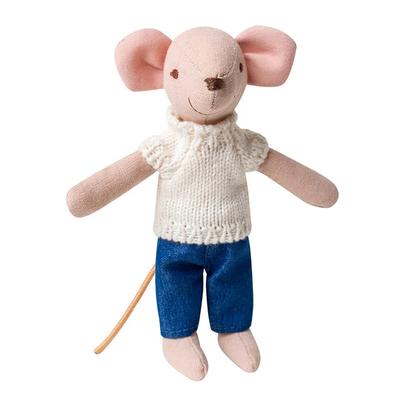 6 inch Mouse Dad Edwin – Figure for 1:12 Scale Dollhouse Scenes Kivvi Tales