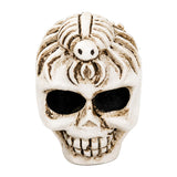Dollhouse Halloween decorations featuring a spider skull resin figurine for eerie desks, shelves, or haunted rooms.