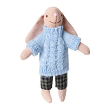 6 inch Bunny Dad Oliver – Figure for 1:12 Scale Dollhouse Scenes Kivvi Tales