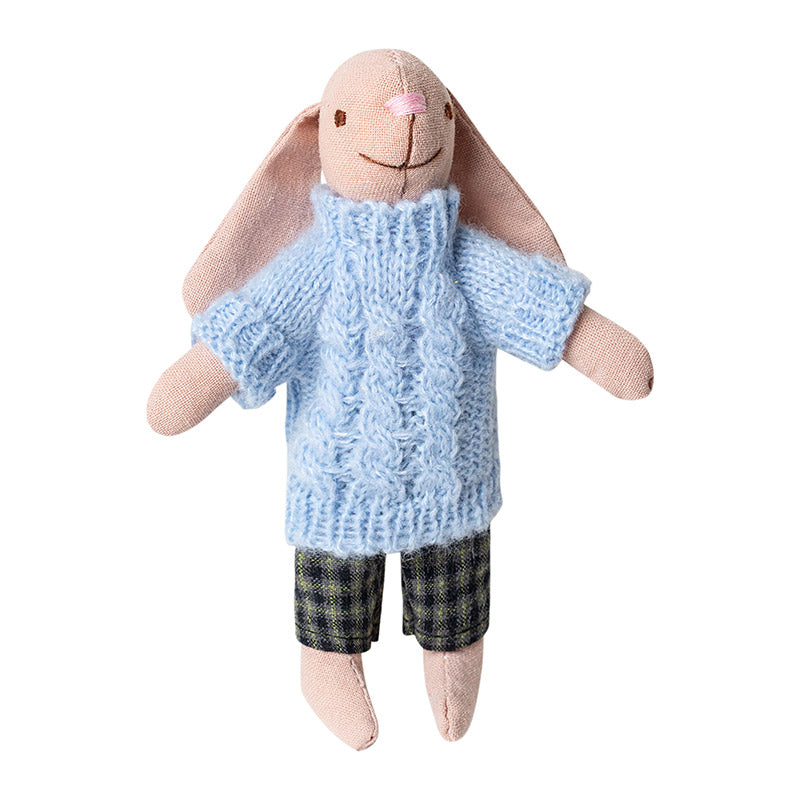 6 inch Bunny Dad Oliver – 1:12 Scale Dollhouse Figure