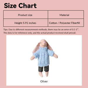 6 inch Bunny Dad Oliver – Figure for 1:12 Scale Dollhouse Scenes Kivvi Tales
