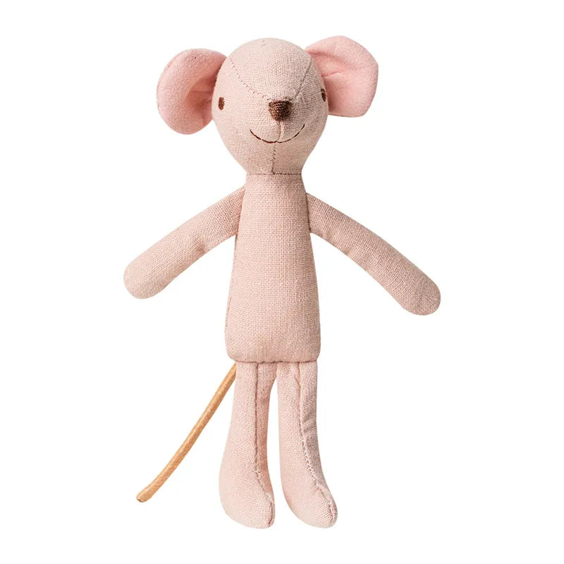 Handmade Mouse Doll Kid Pip (5 Inch), fabric toy with removable clothing, perfect for 1:12 dollhouse miniature collection.