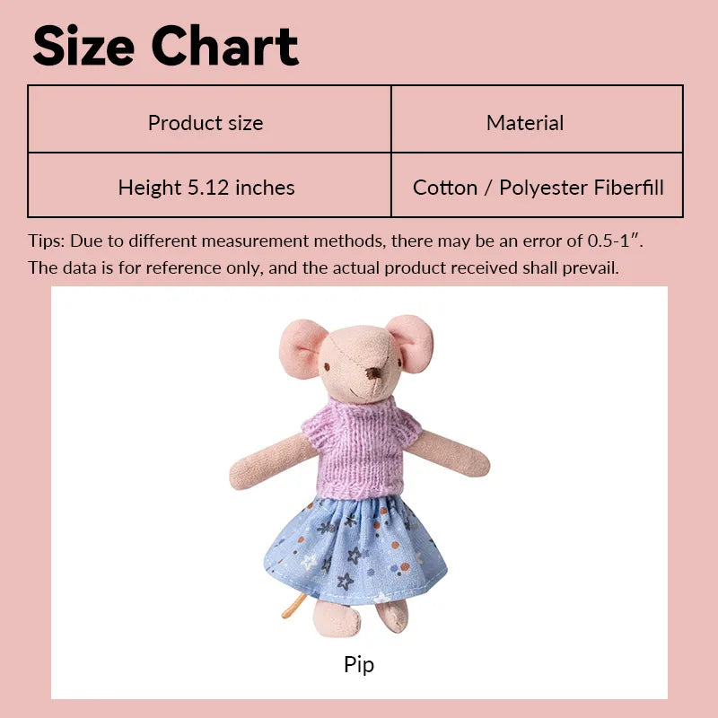 5 inch Mouse Kid Pip – Figure for 1:12 Scale Dollhouse Scenes Kivvi Tales