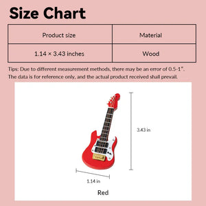 Red Wooden Guitar – 1:12 Scale Dollhouse Accessories Kivvi Tales