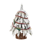 Dollhouse Christmas Tree Snowy with Red Ribbon - 1:12 Scale Holiday Decor (Choose Tree or Decorative Light String)