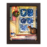 Dollhouse Christmas Wall Art with Wood Frame - 1:12 Scale Holiday Decor (Choose Options)