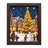 Dollhouse Christmas Wall Art with Wood Frame - 1:12 Scale Holiday Decor (Choose Options)