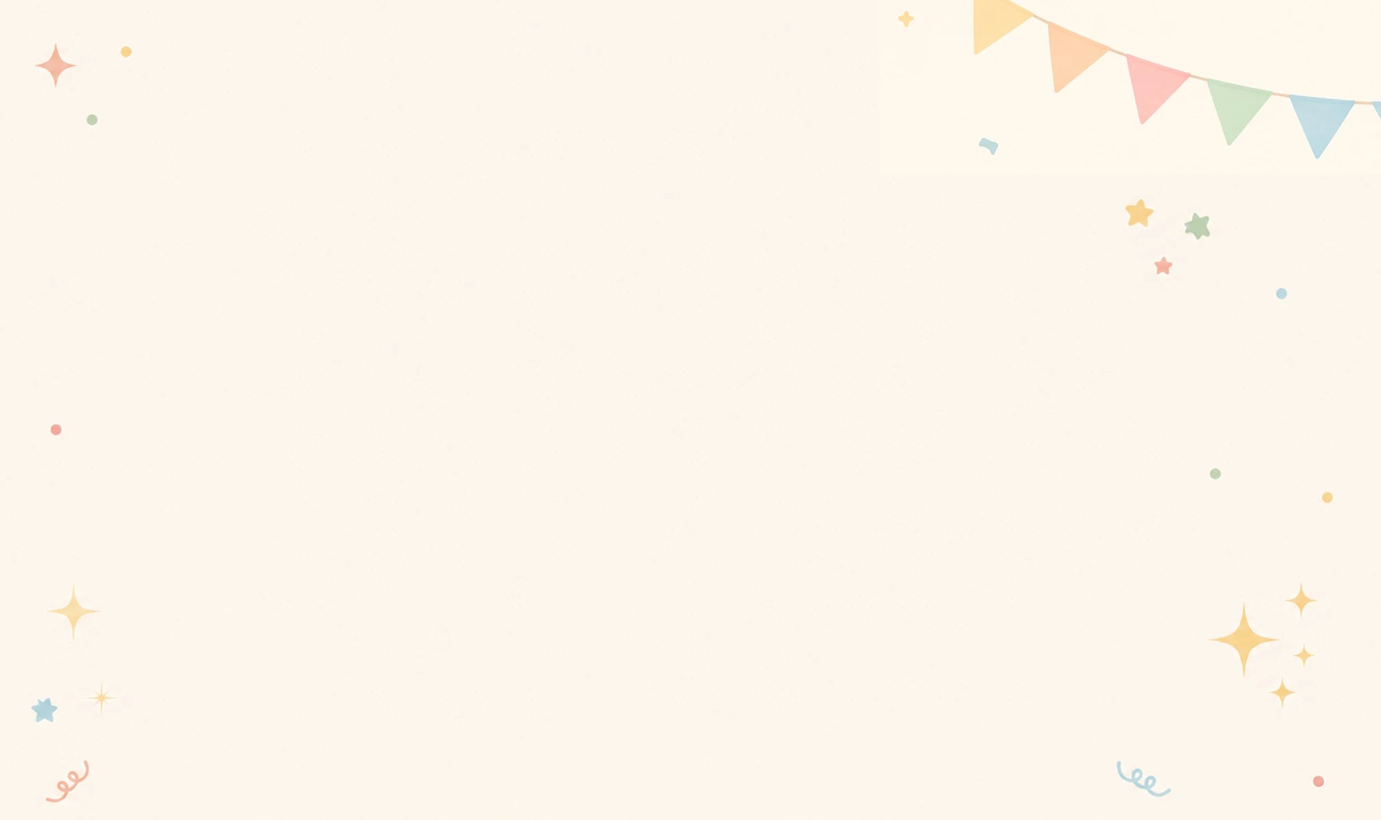 Soft illustrated background with pastel bunting and playful details, creating a warm backdrop for featured dollhouse collections and heartwarming Kivvi Tales stories